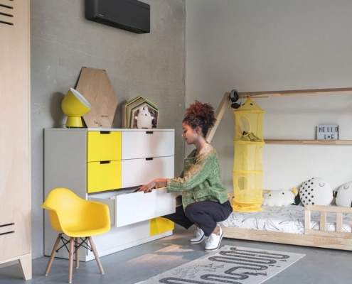 Daikin Stylish Airco wandmodel in het zwart in woning